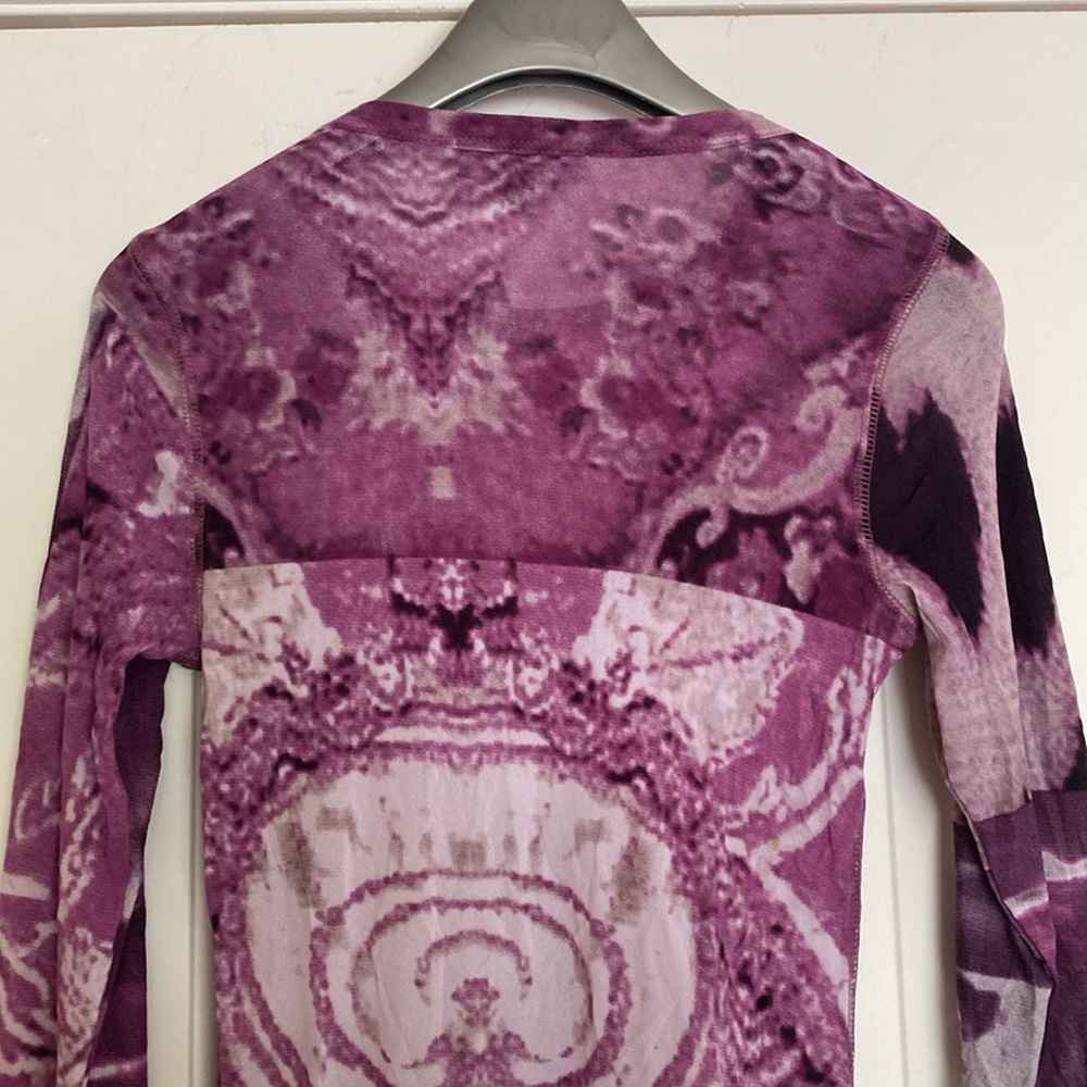 Karen Kane Very Stretchy Pink Purple Print Top NeverUsed - Picture 6 of 16